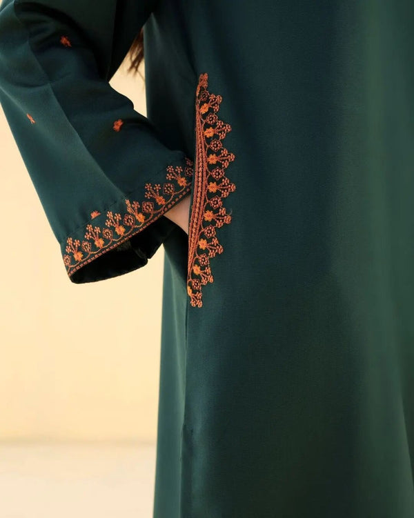 Decent Green Embroidered 2-Piece
