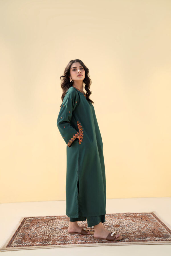Decent Green Embroidered 2-Piece
